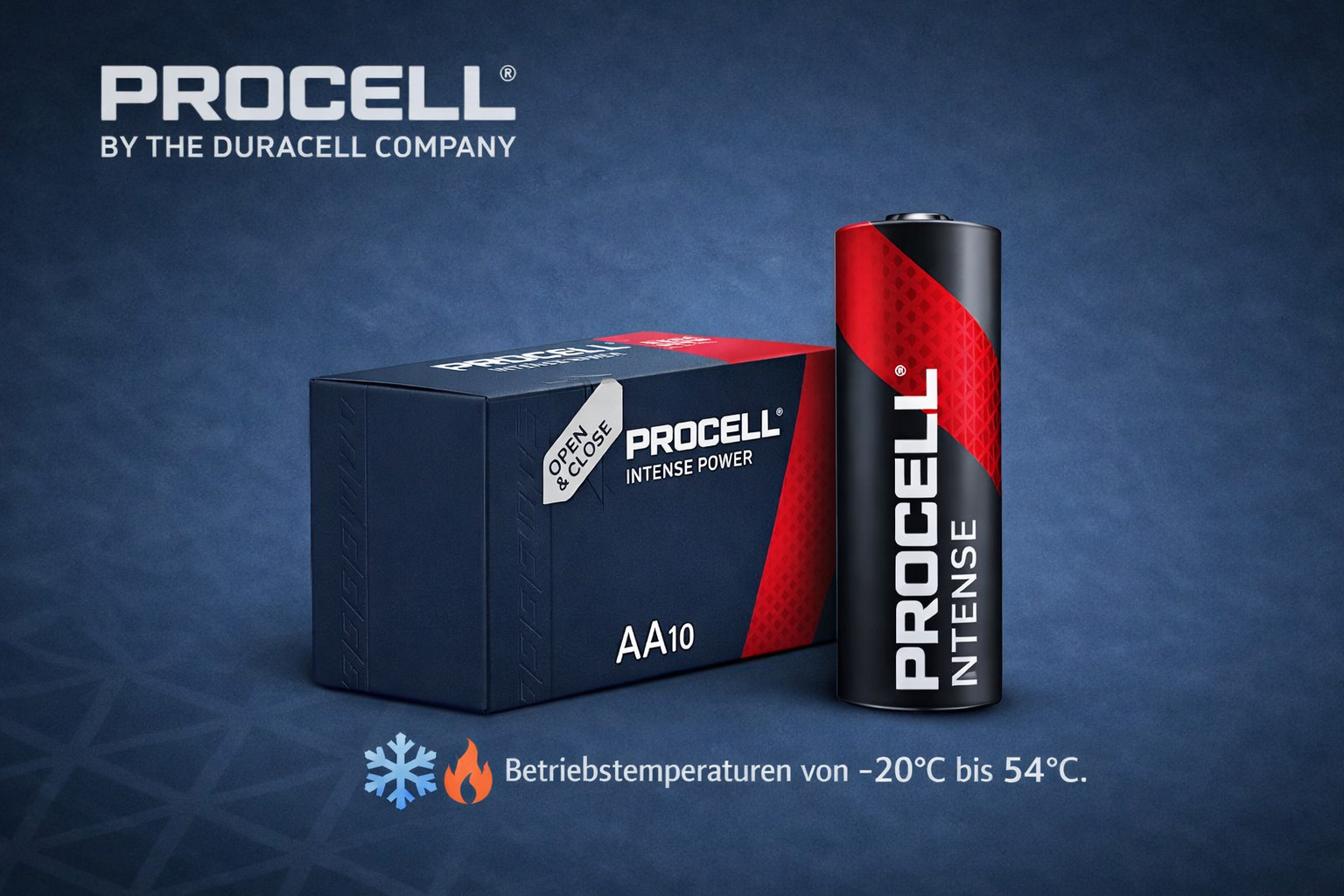 Procell Betriebstemperaturen von -20°C bis 54°C